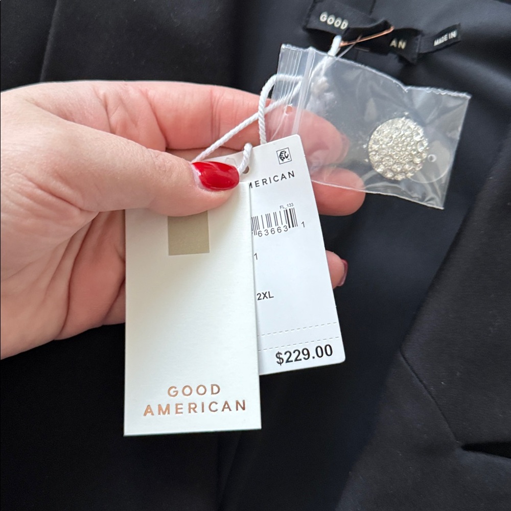 NEW- Good American Ponte Embellished Executive Blazer Minidress - Picture 9 of 16
